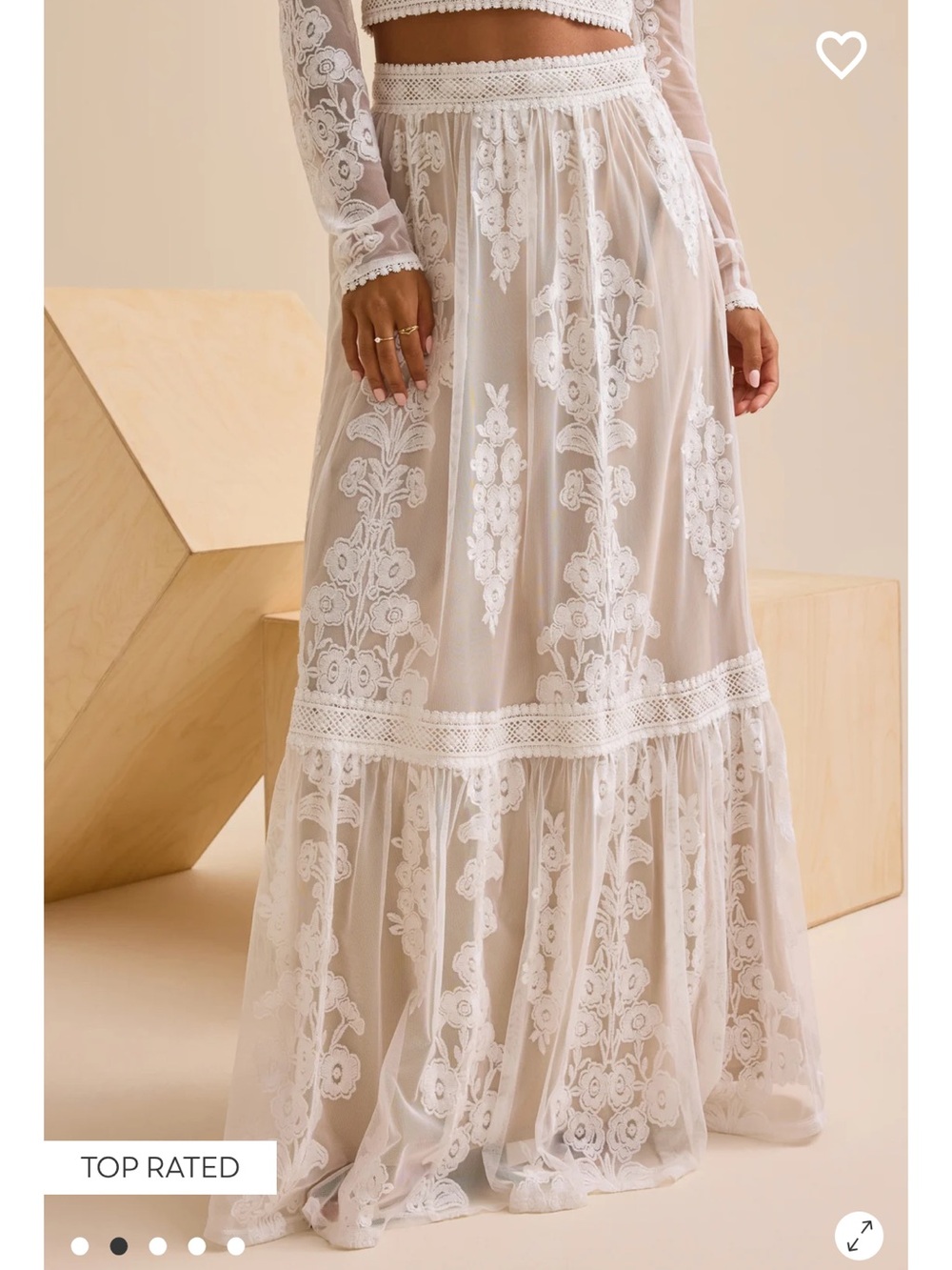 Arissa Floral Embroidered Top and Maxi Skirt Set - Picture 4 of 5